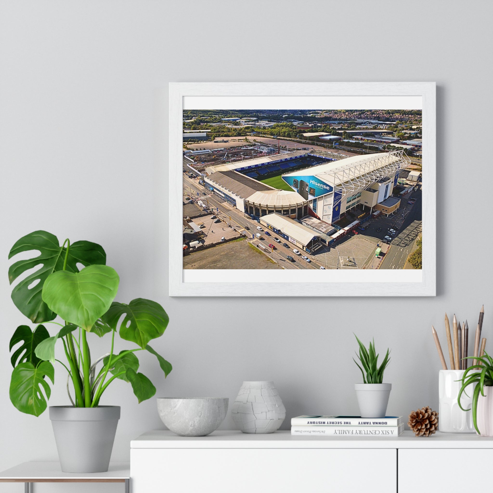 Elland Road Aerial Framed Poster — Leeds United Stadium Wall Art