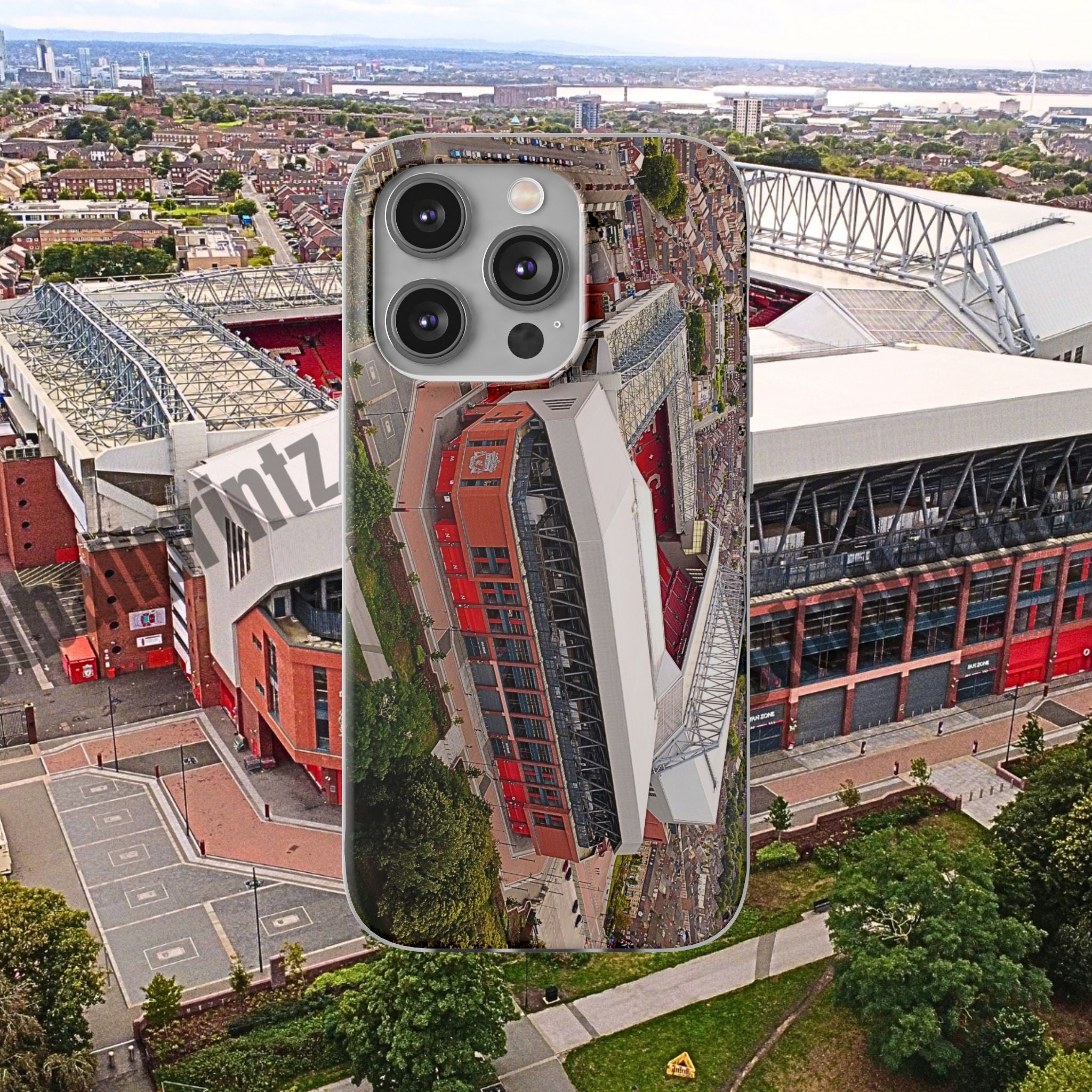 Liverpool Anfield Aerial Flexi Phone Case — Anfield Stadium Photo iPhone Cover