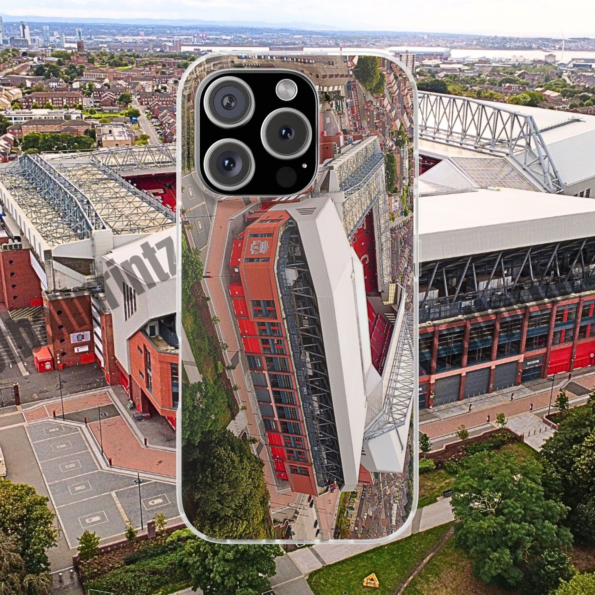 Liverpool Anfield Aerial Flexi Phone Case — Anfield Stadium Photo iPhone Cover
