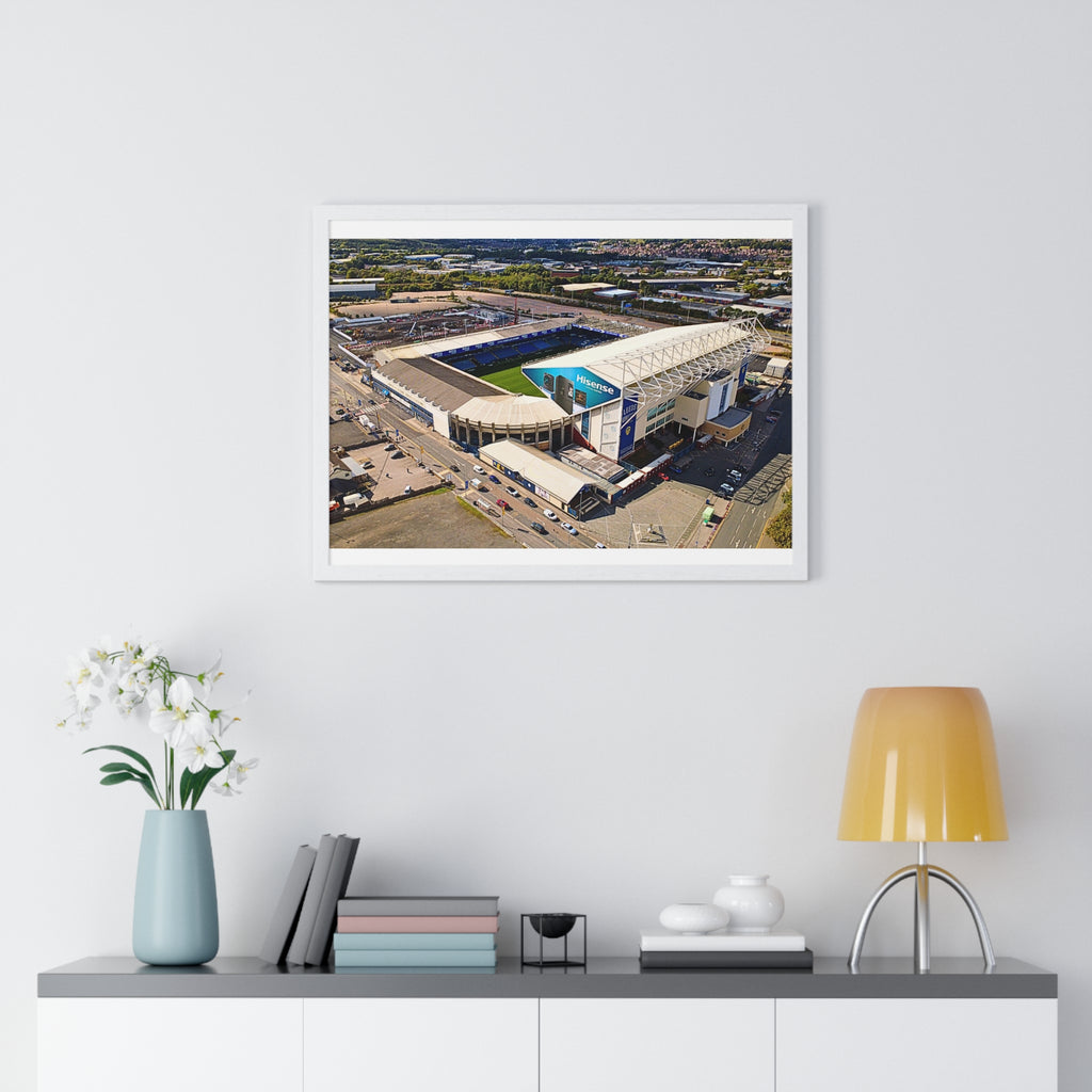 Elland Road Aerial Framed Poster — Leeds United Stadium Wall Art