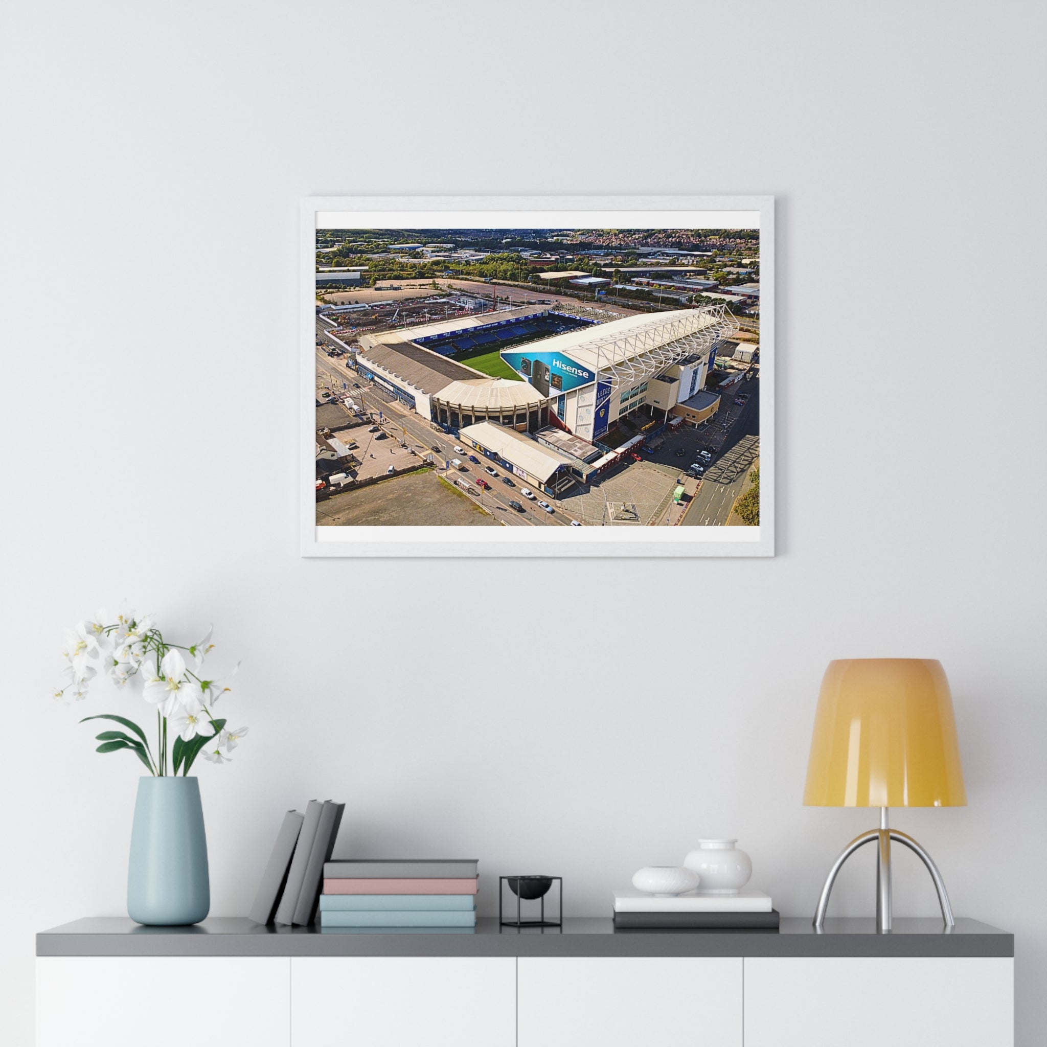 Elland Road Aerial Framed Poster — Leeds United Stadium Wall Art
