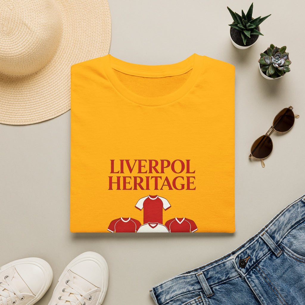 Liverpool Heritage Tee — Retro Football Shirt Collage