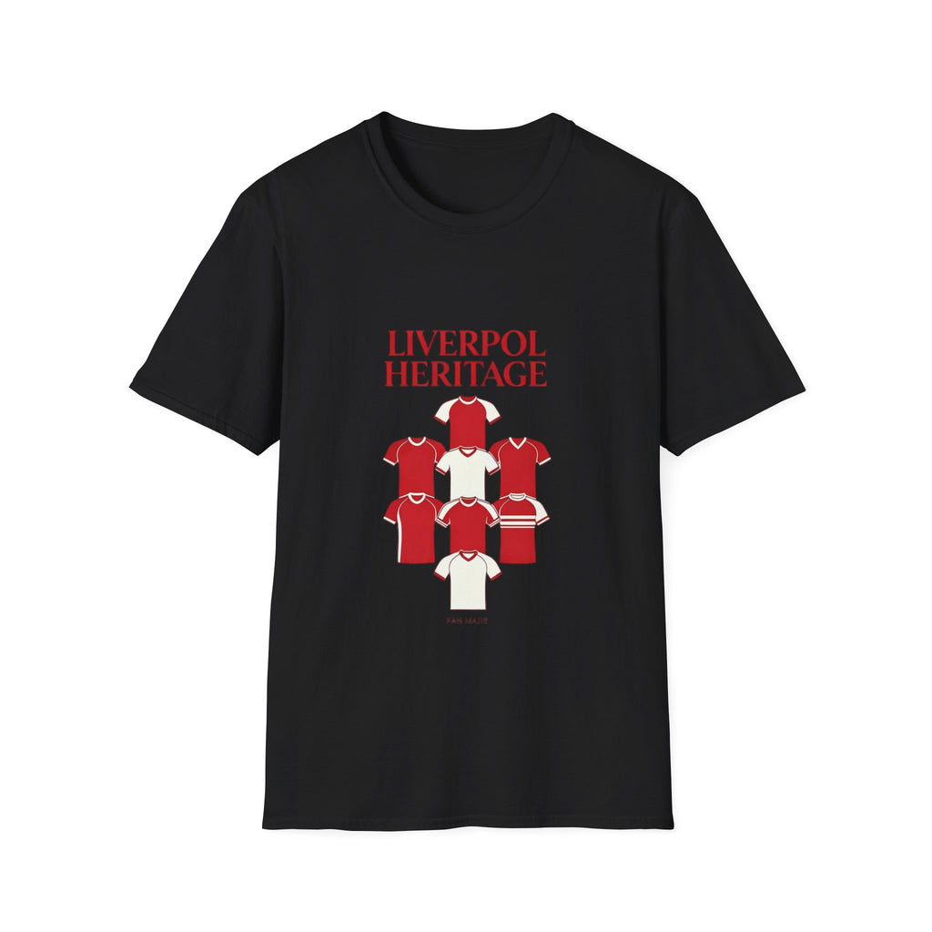 Liverpool Heritage Tee — Retro Football Shirt Collage