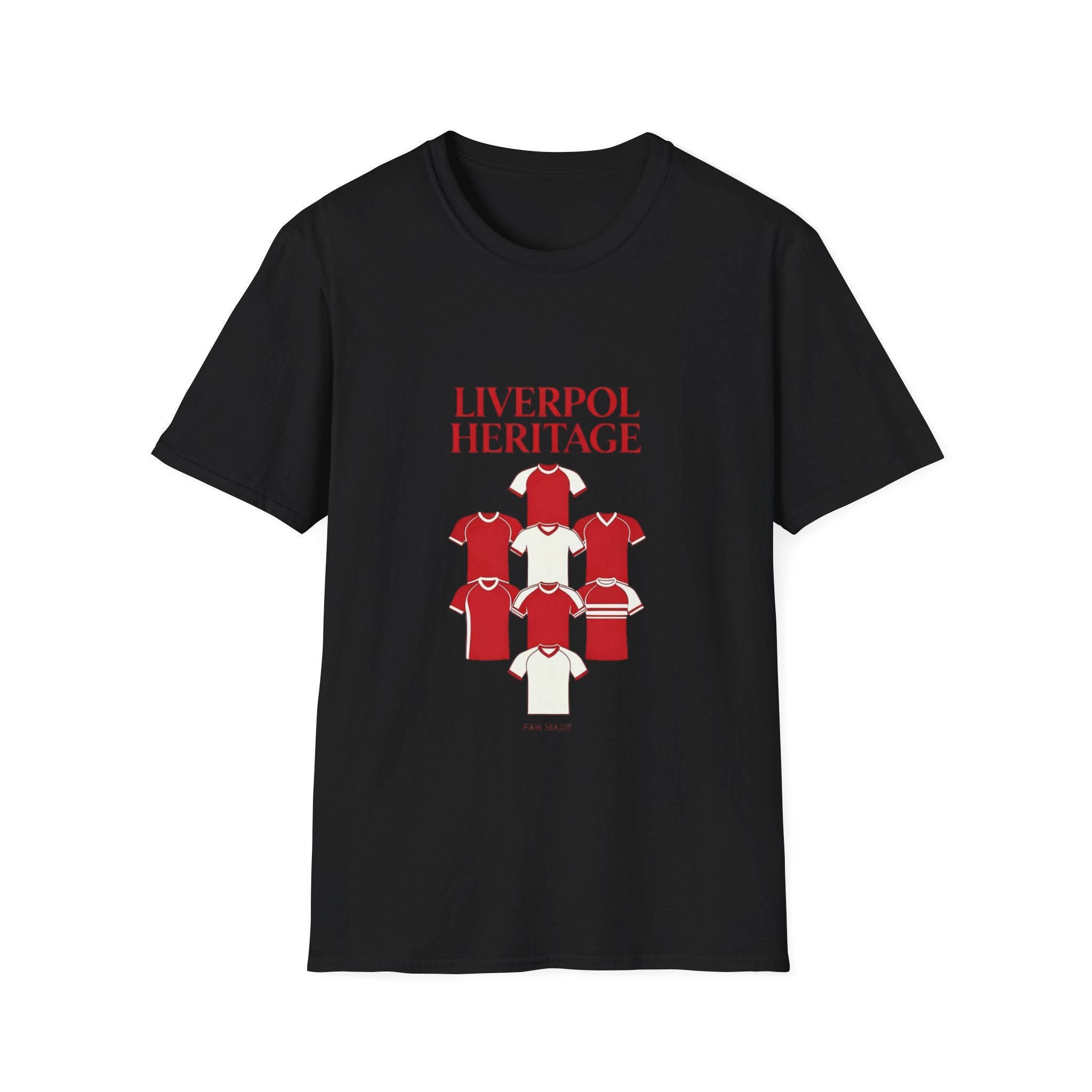 Liverpool Heritage Tee — Retro Football Shirt Collage