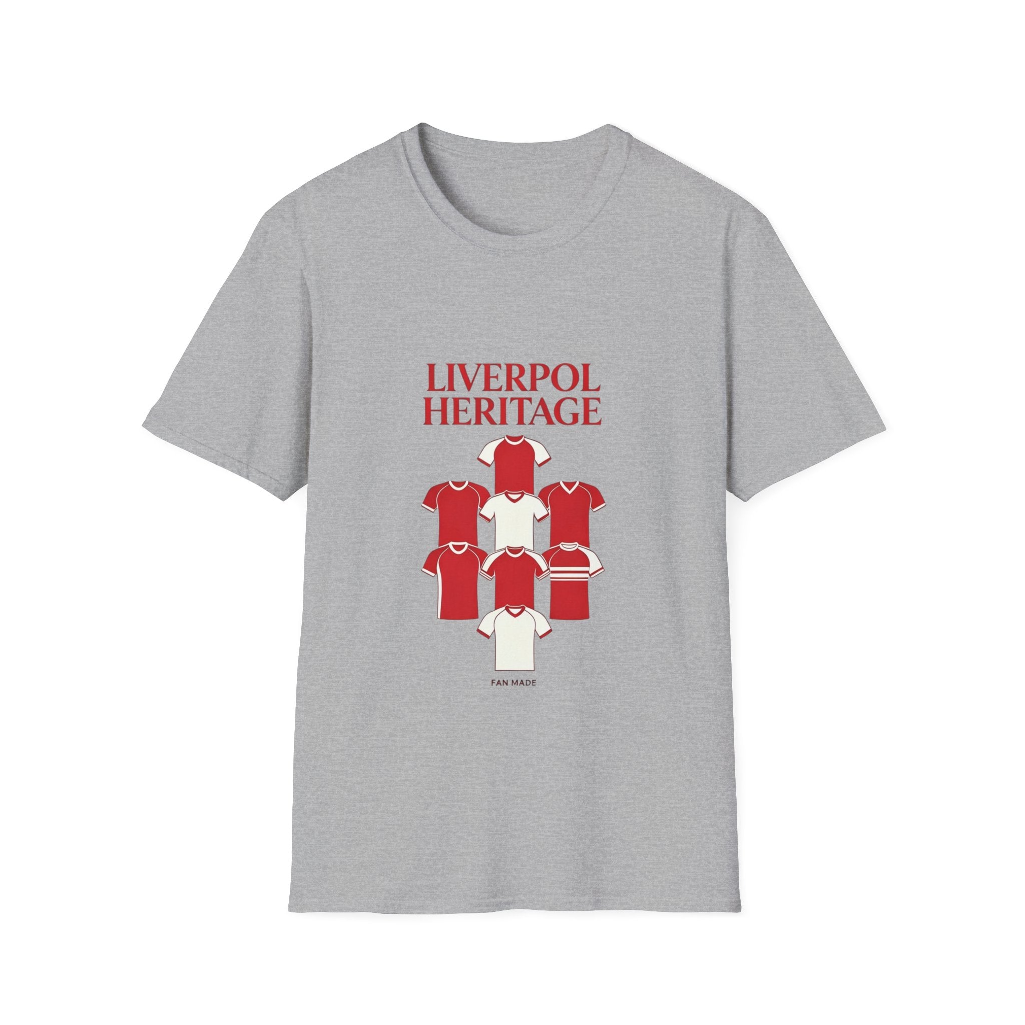 Liverpool Heritage Tee — Retro Football Shirt Collage