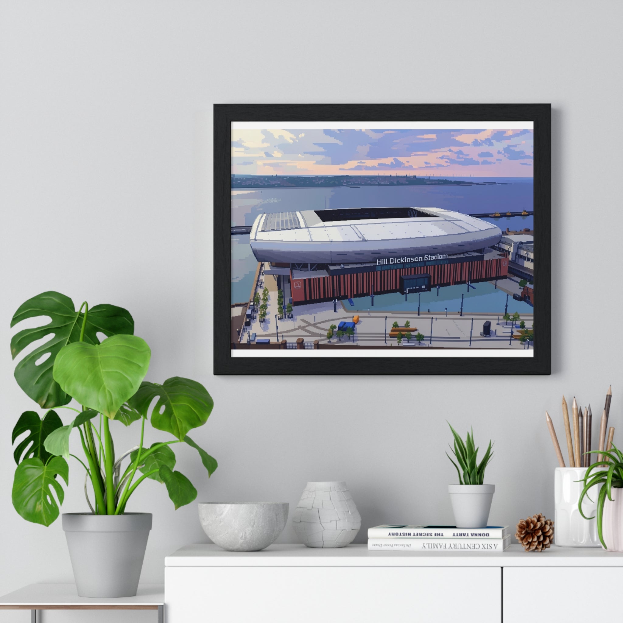 Framed Hill Dickinson Stadium Sunset Print — Liverpool Iconic Stadium Wall Art — Premium Quality Sports Poster — Ready to Hang