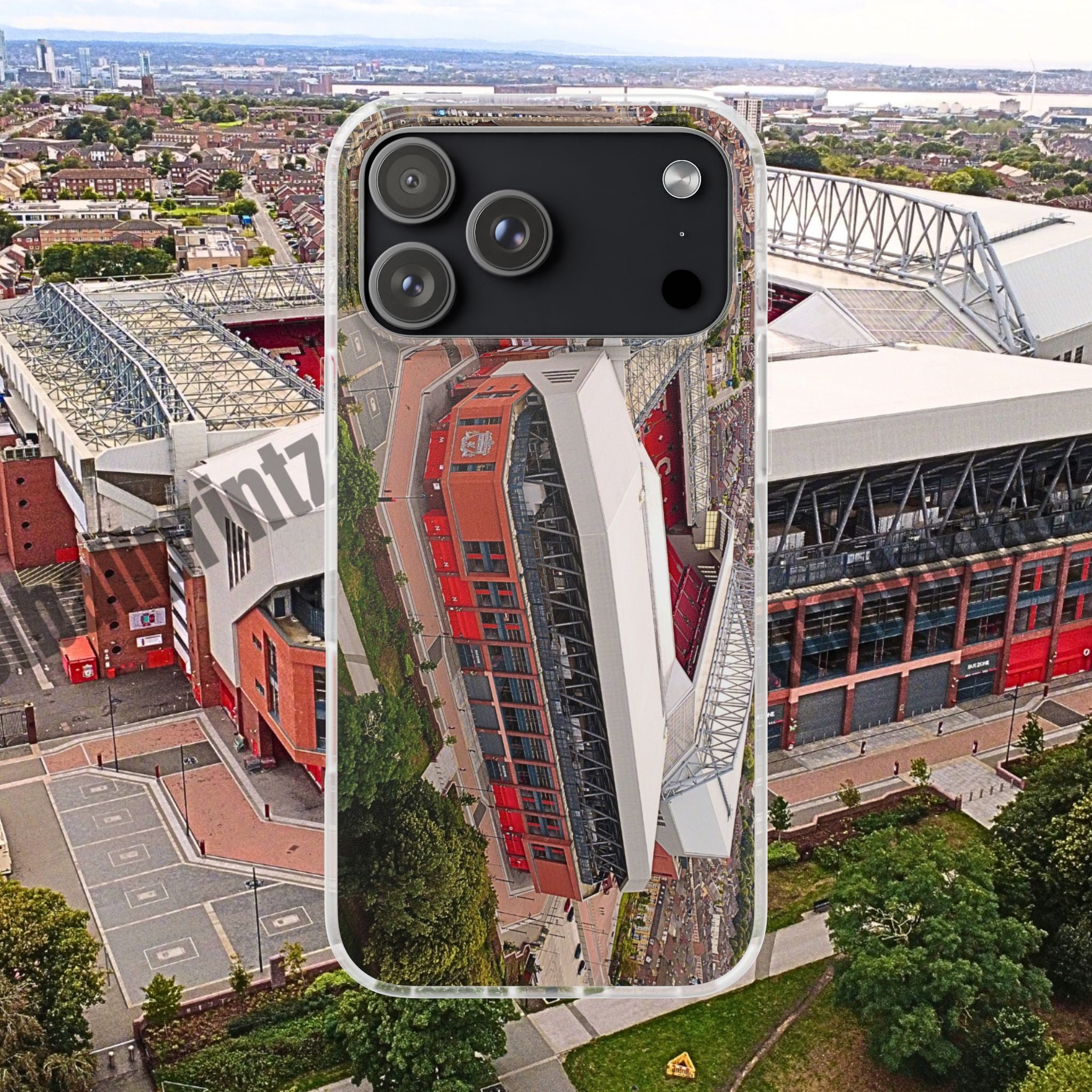 Liverpool Anfield Aerial Flexi Phone Case — Anfield Stadium Photo iPhone Cover