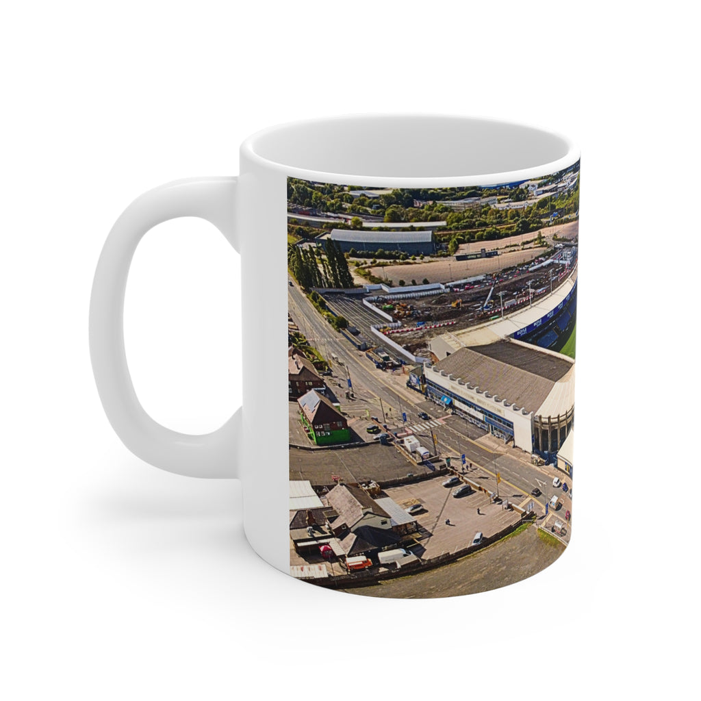 Elland Road Aerial Photo Mug — Leeds United Stadium Coffee Cup