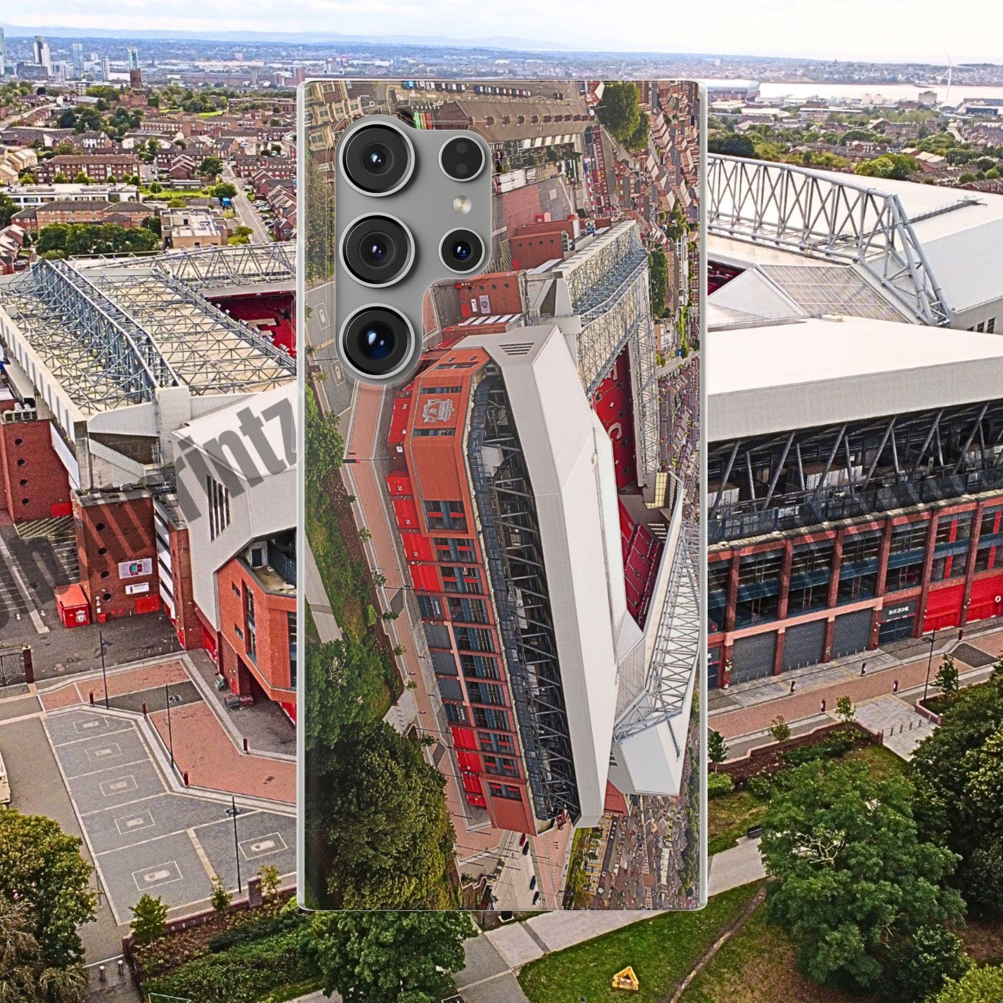 Liverpool Anfield Aerial Flexi Phone Case — Anfield Stadium Photo iPhone Cover