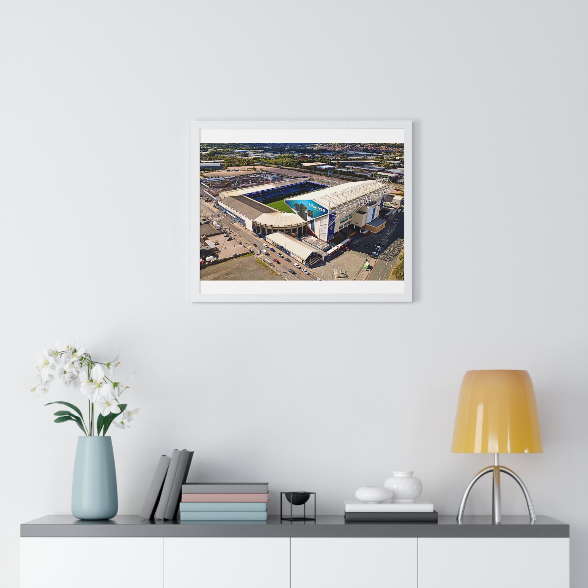 Elland Road Aerial Framed Poster — Leeds United Stadium Wall Art