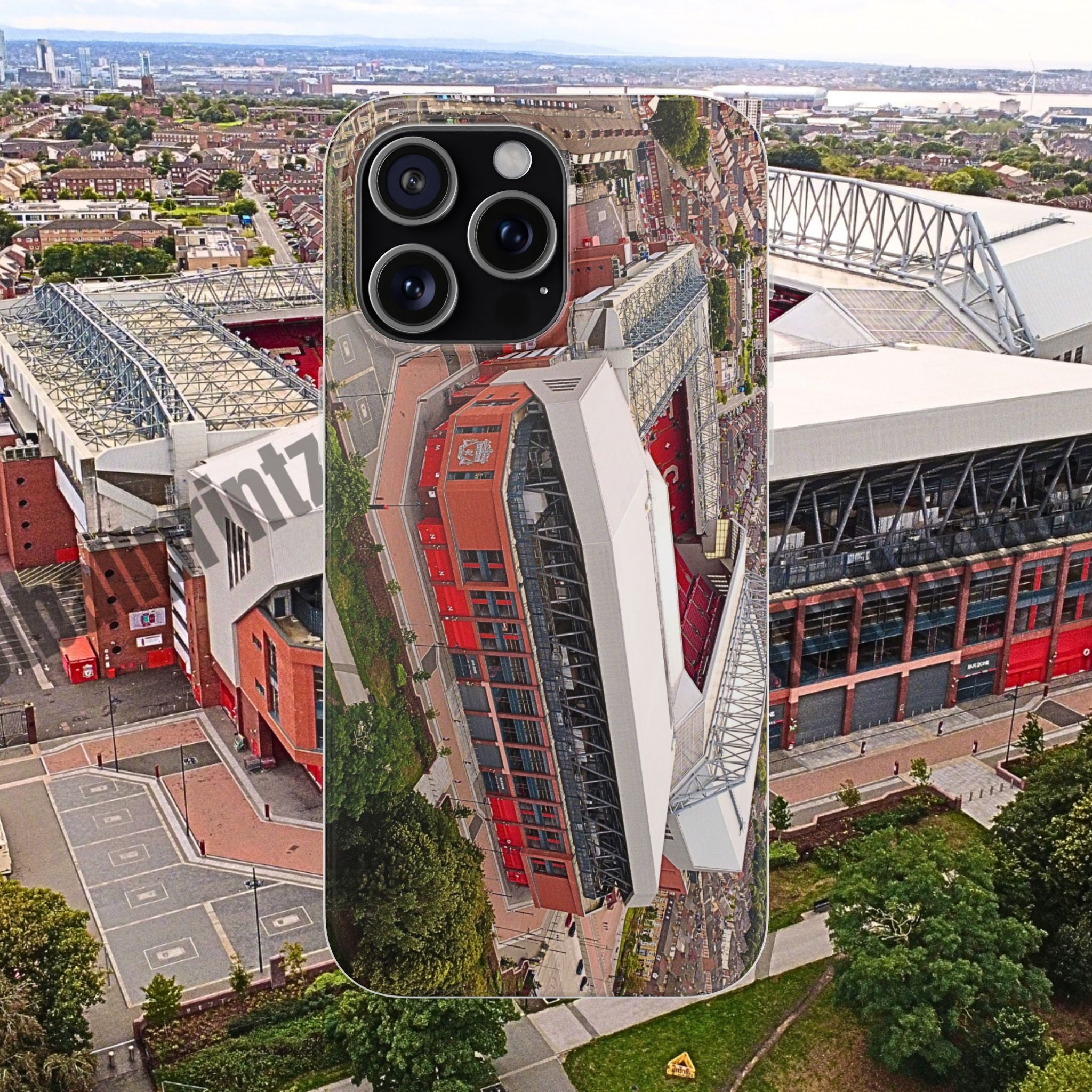 Liverpool Anfield Aerial Flexi Phone Case — Anfield Stadium Photo iPhone Cover