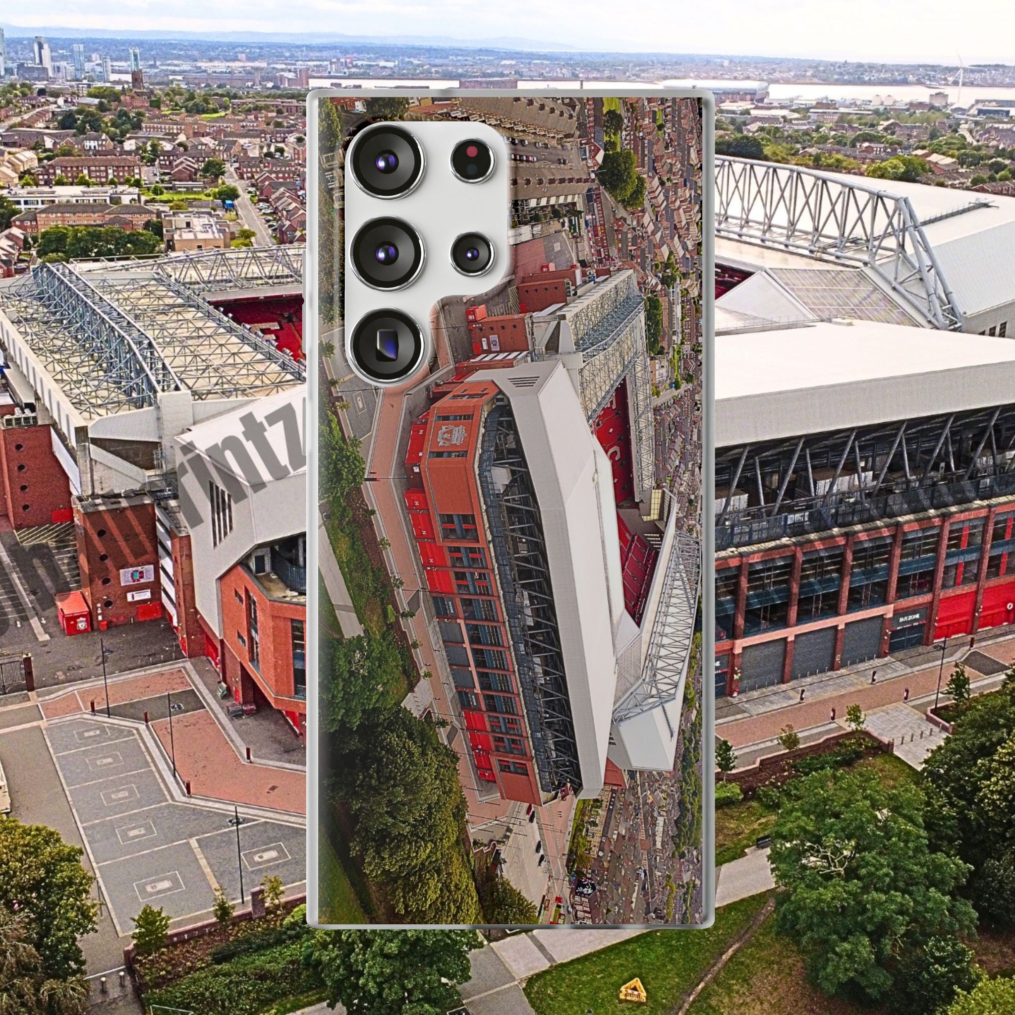 Liverpool Anfield Aerial Flexi Phone Case — Anfield Stadium Photo iPhone Cover