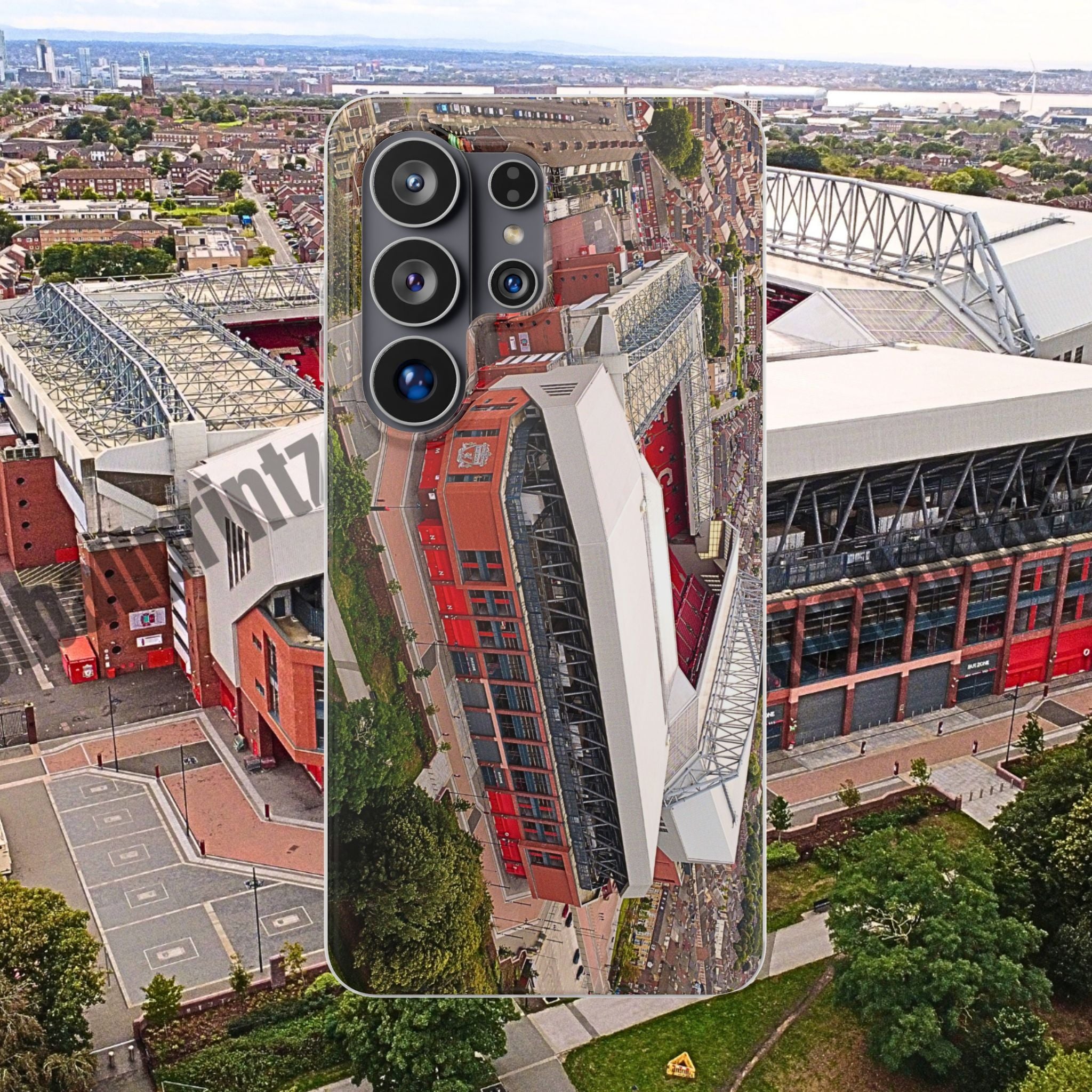 Liverpool Anfield Aerial Flexi Phone Case — Anfield Stadium Photo iPhone Cover