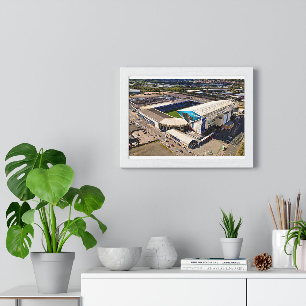 Elland Road Aerial Framed Poster — Leeds United Stadium Wall Art