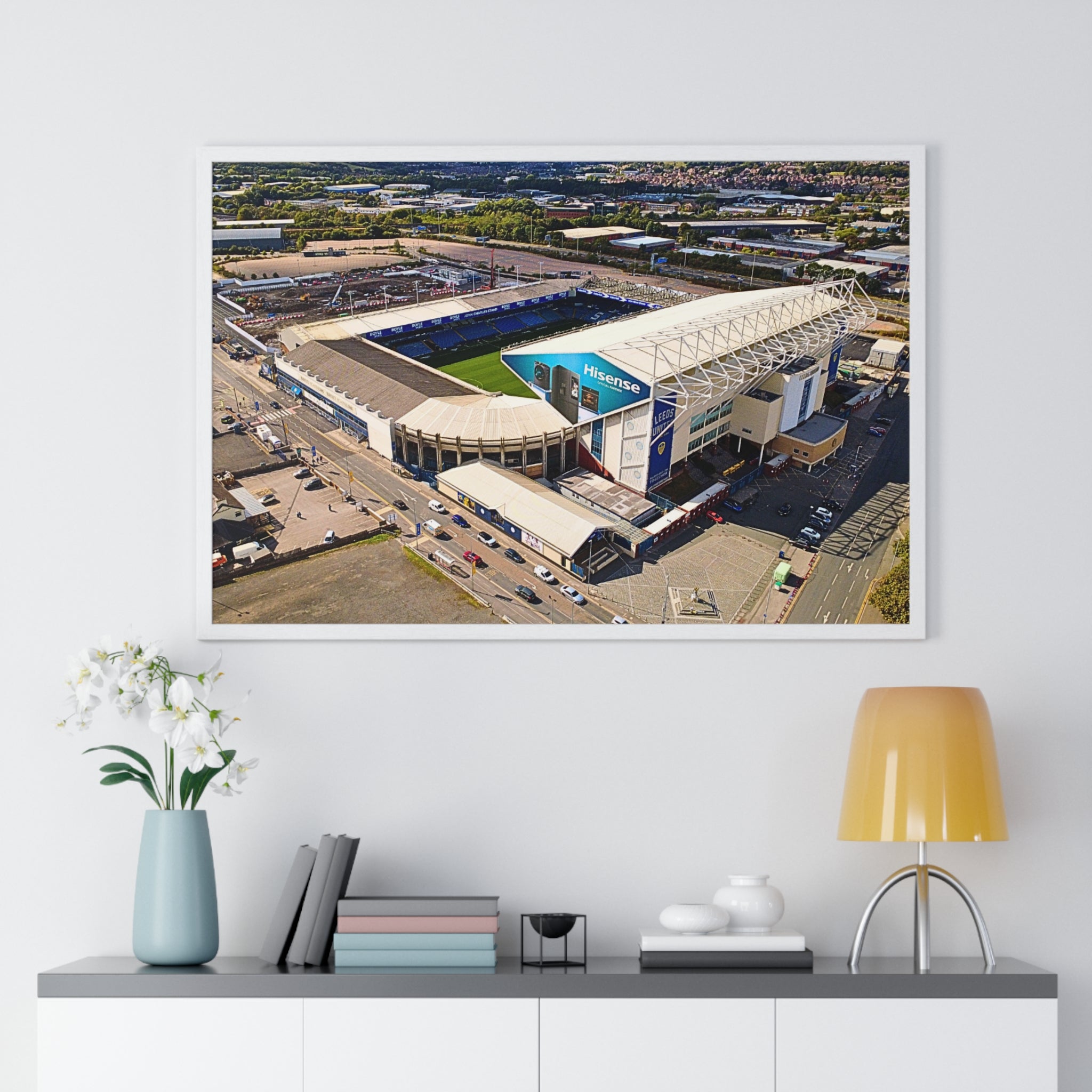 Elland Road Aerial Framed Poster — Leeds United Stadium Wall Art