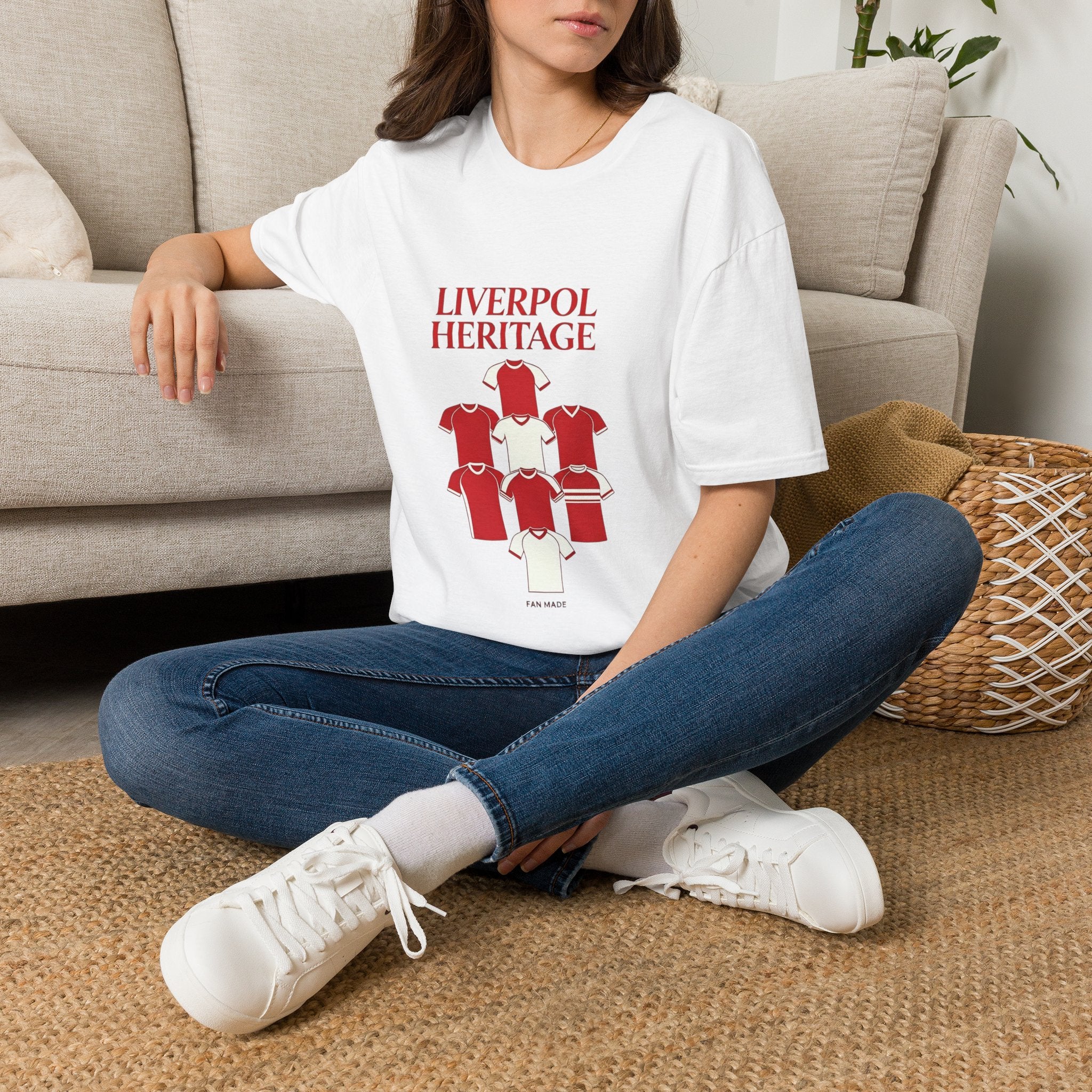 Liverpool Heritage Tee — Retro Football Shirt Collage