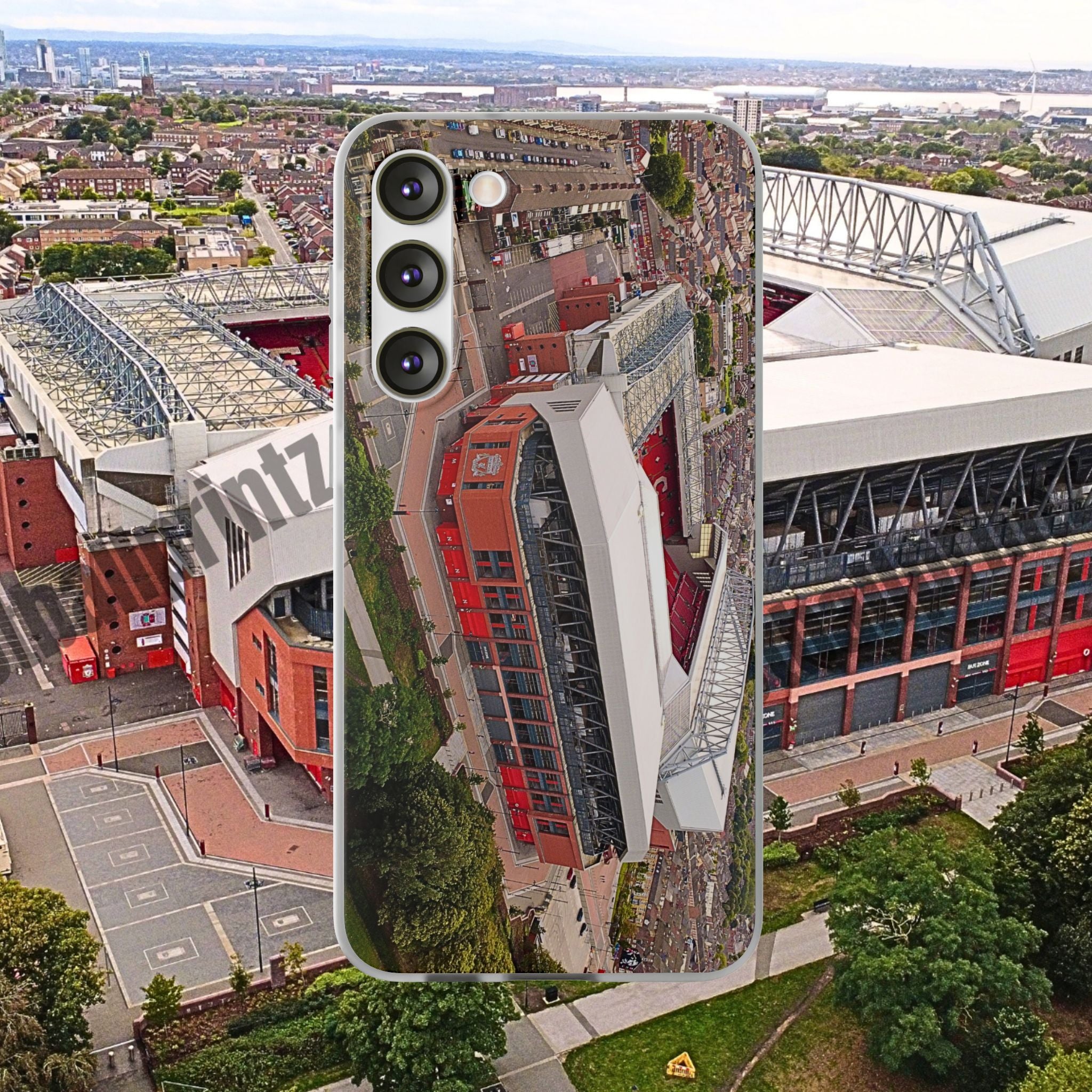 Liverpool Anfield Aerial Flexi Phone Case — Anfield Stadium Photo iPhone Cover