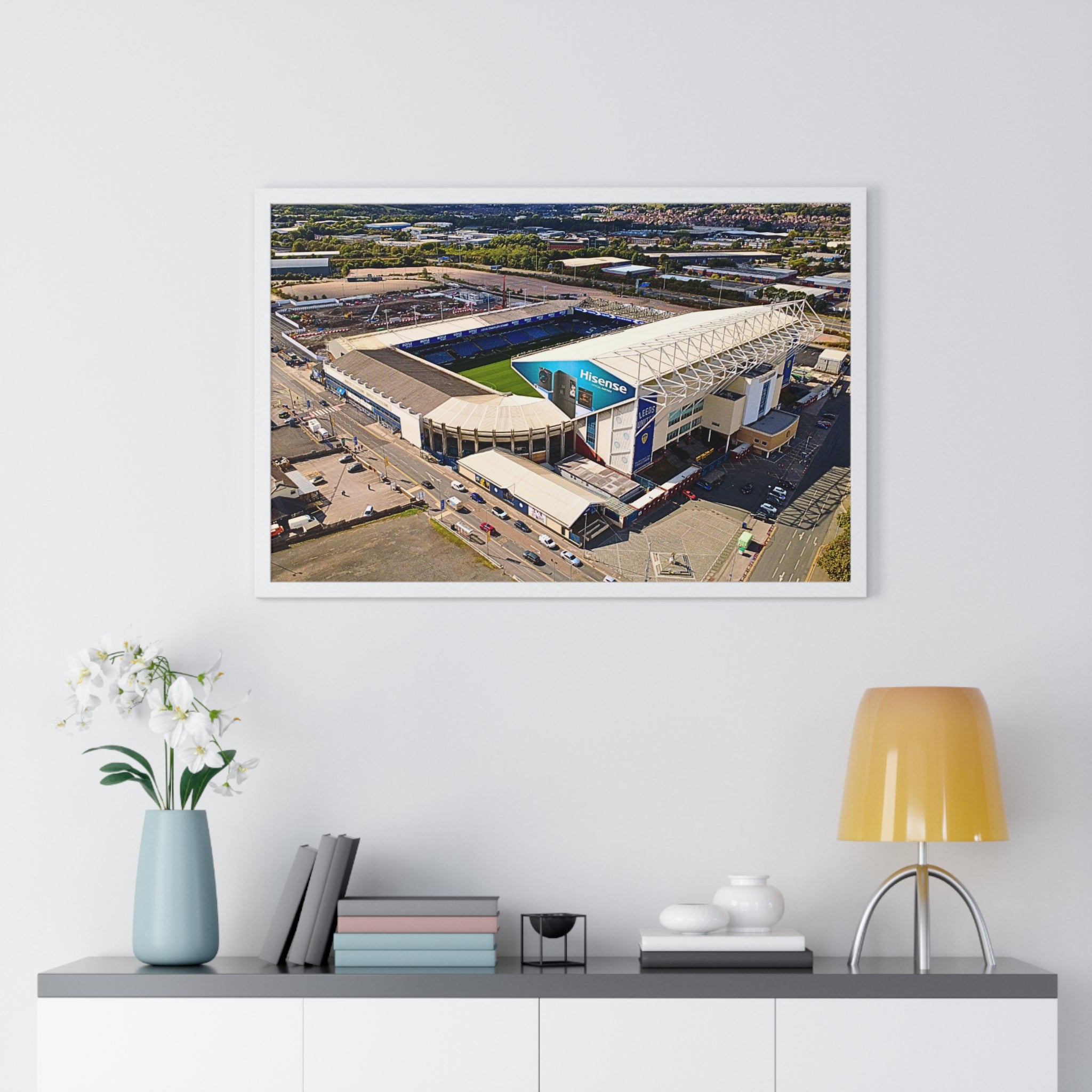 Elland Road Aerial Framed Poster — Leeds United Stadium Wall Art
