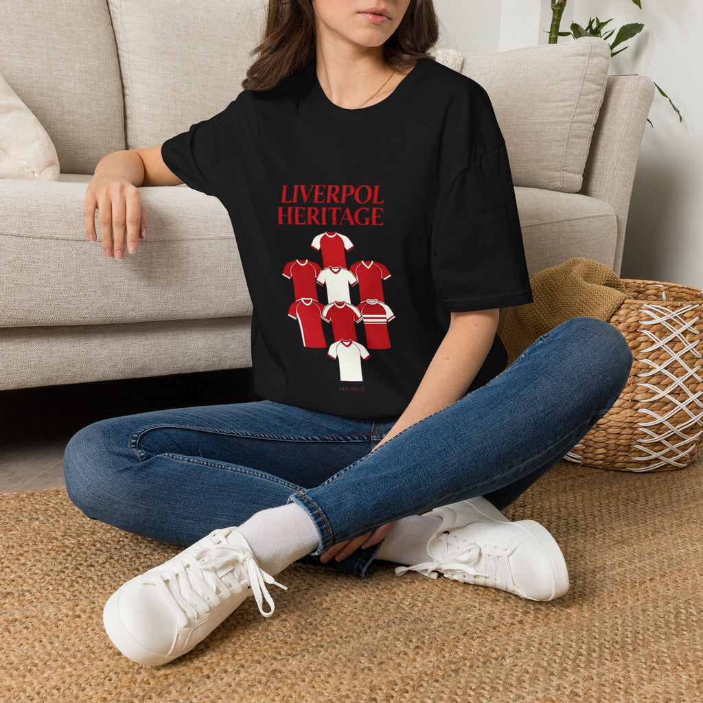 Liverpool Heritage Tee — Retro Football Shirt Collage