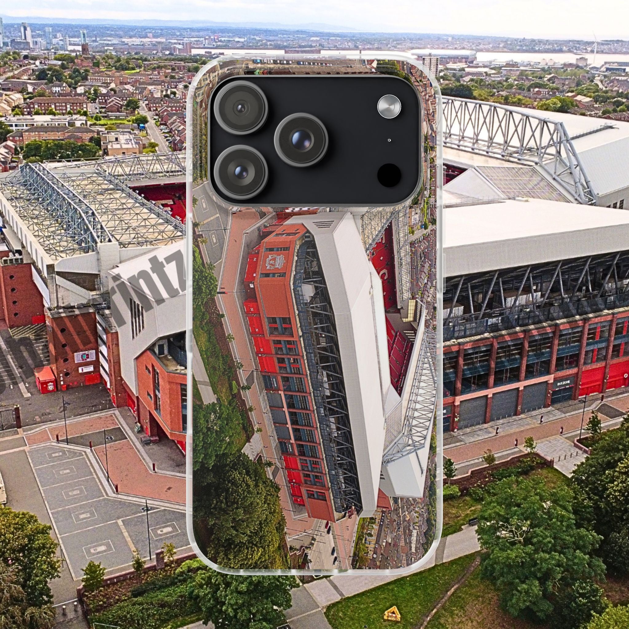 Liverpool Anfield Aerial Flexi Phone Case — Anfield Stadium Photo iPhone Cover