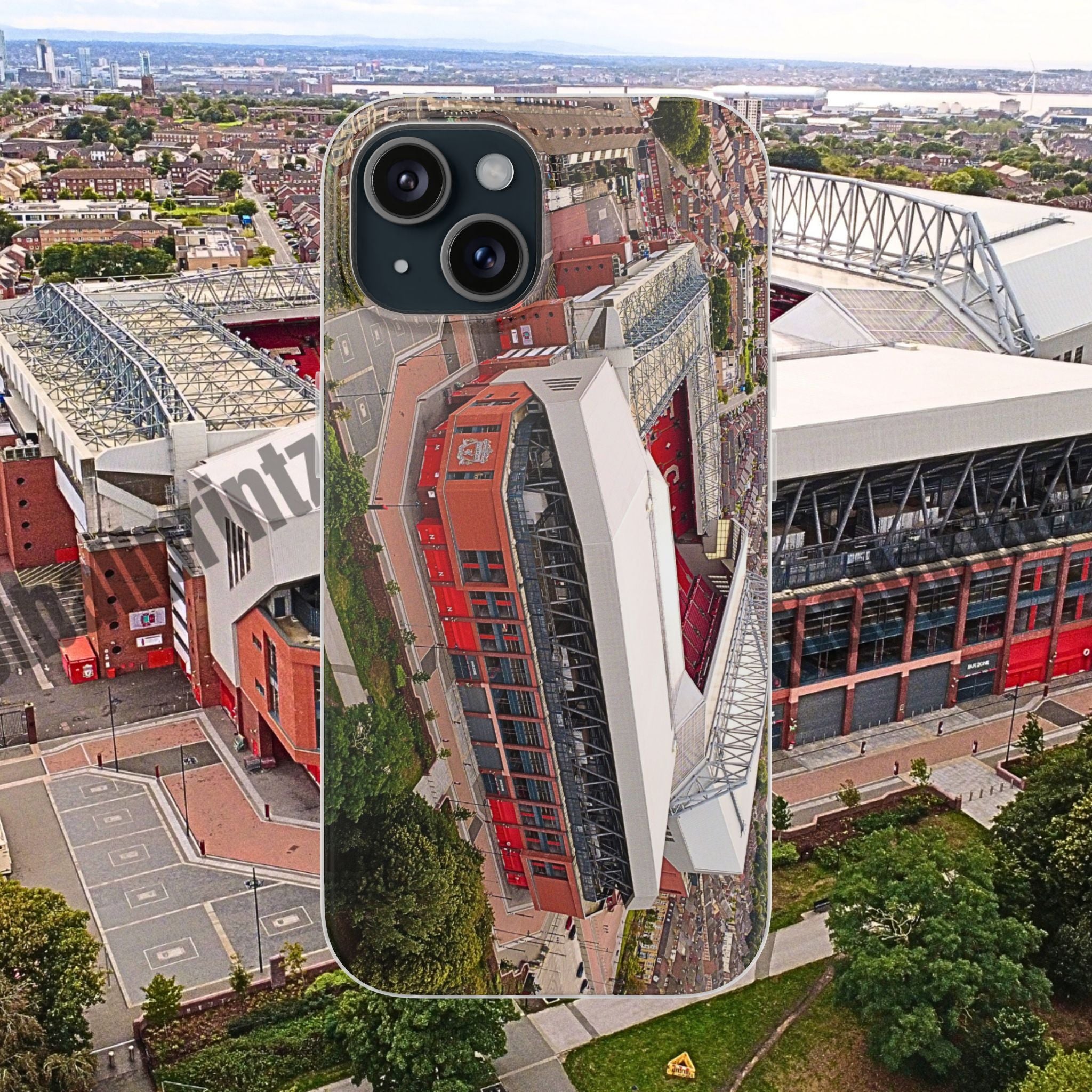 Liverpool Anfield Aerial Flexi Phone Case — Anfield Stadium Photo iPhone Cover