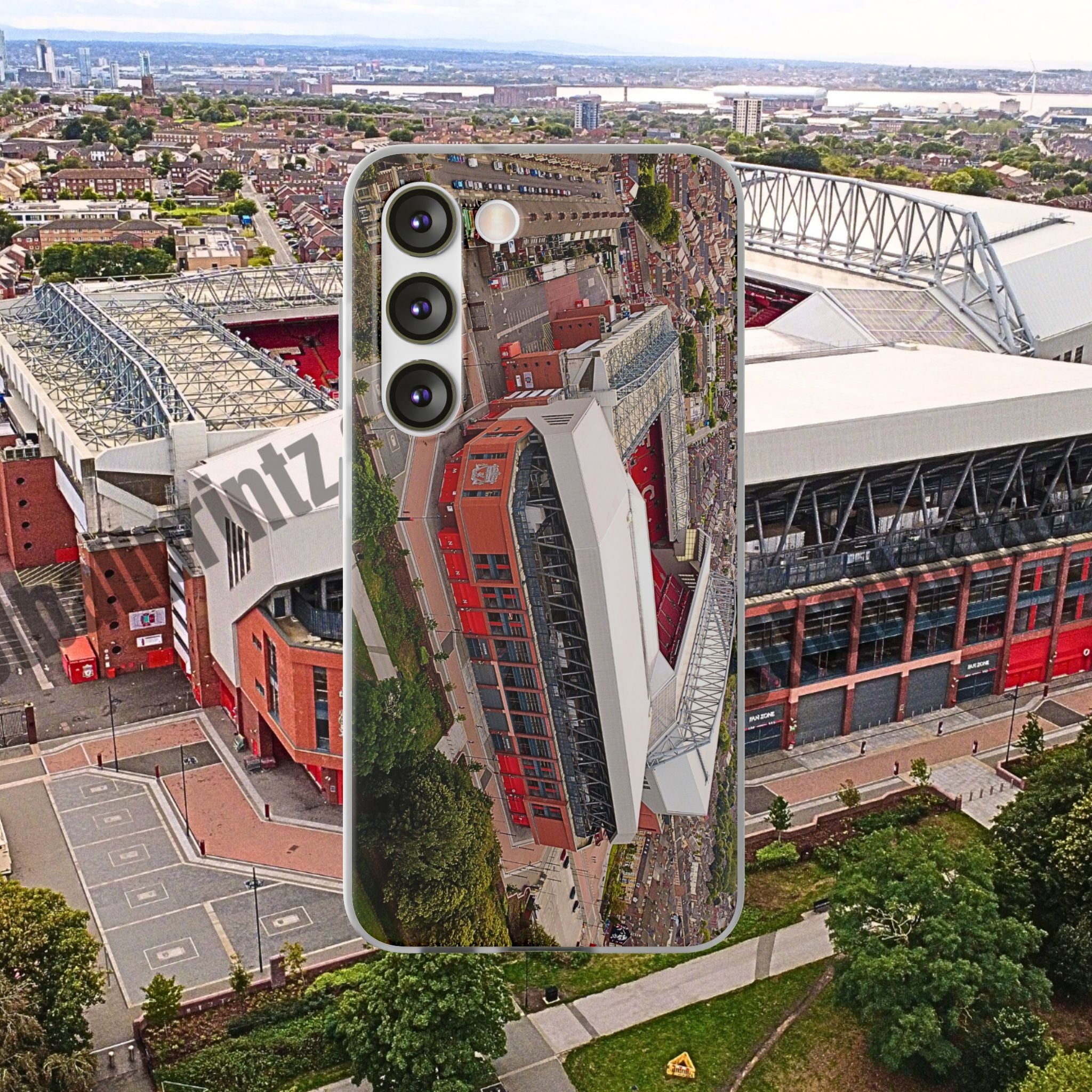 Liverpool Anfield Aerial Flexi Phone Case — Anfield Stadium Photo iPhone Cover