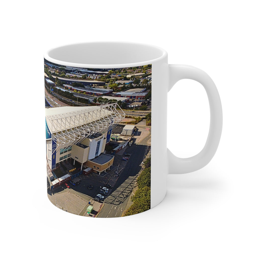 Elland Road Aerial Photo Mug — Leeds United Stadium Coffee Cup