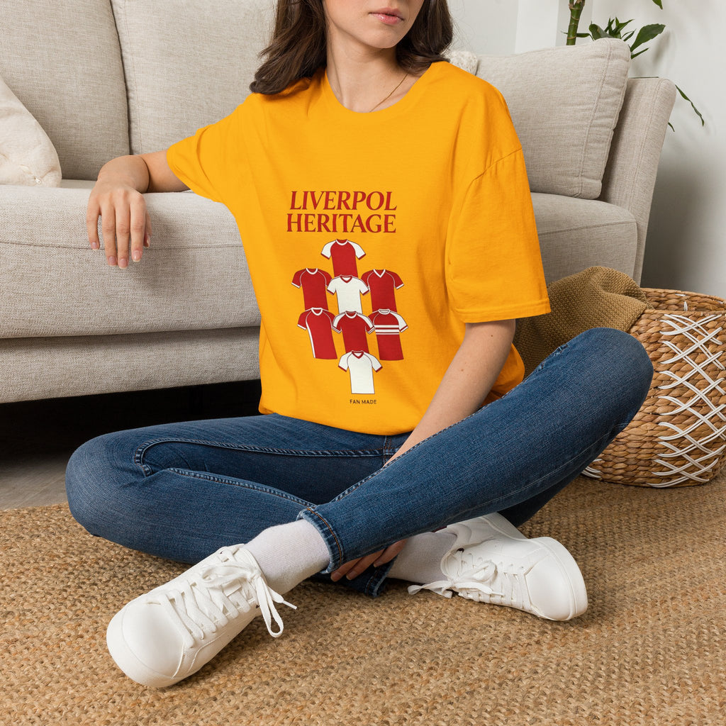 Liverpool Heritage Tee — Retro Football Shirt Collage