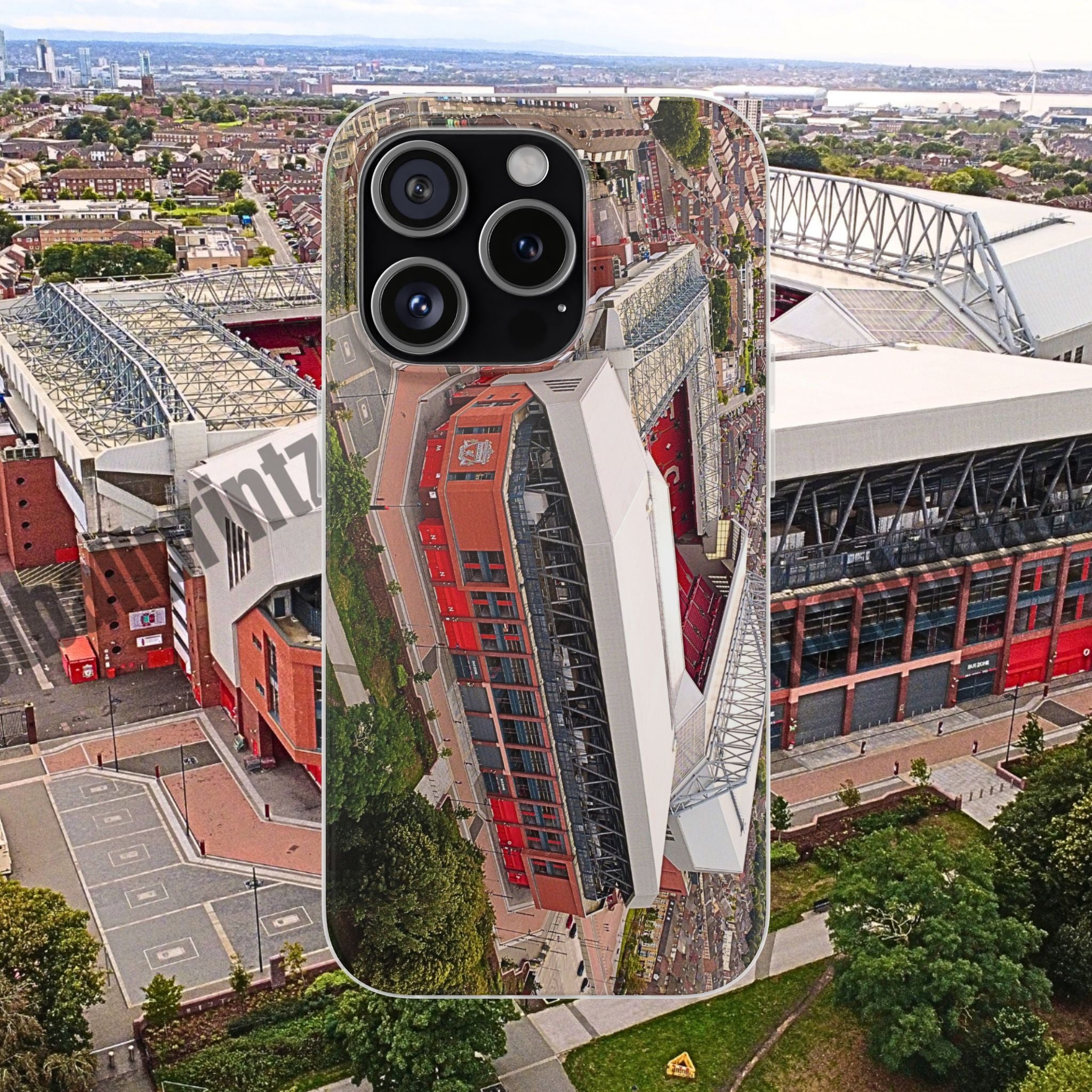 Liverpool Anfield Aerial Flexi Phone Case — Anfield Stadium Photo iPhone Cover