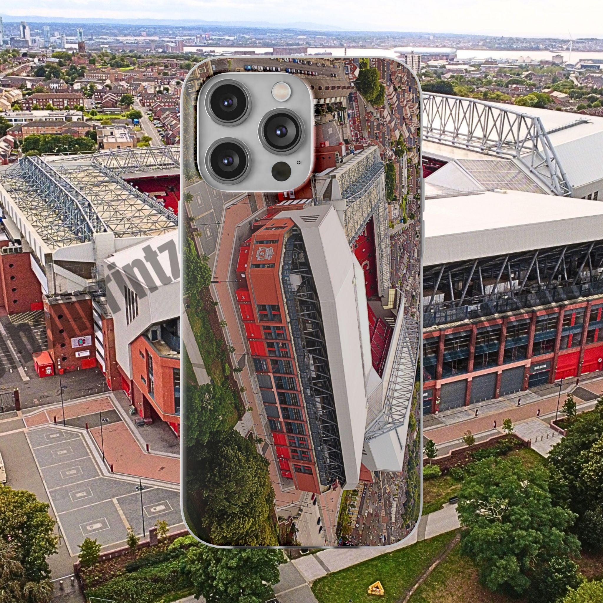 Liverpool Anfield Aerial Flexi Phone Case — Anfield Stadium Photo iPhone Cover